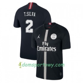 Koszulka Paris Saint-Germain Thiago Silva 2 Jodan Czarny Trzeci Koszulki Piłkarskie 2018-2019 Krótki Rękaw